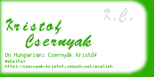 kristof csernyak business card