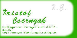 kristof csernyak business card